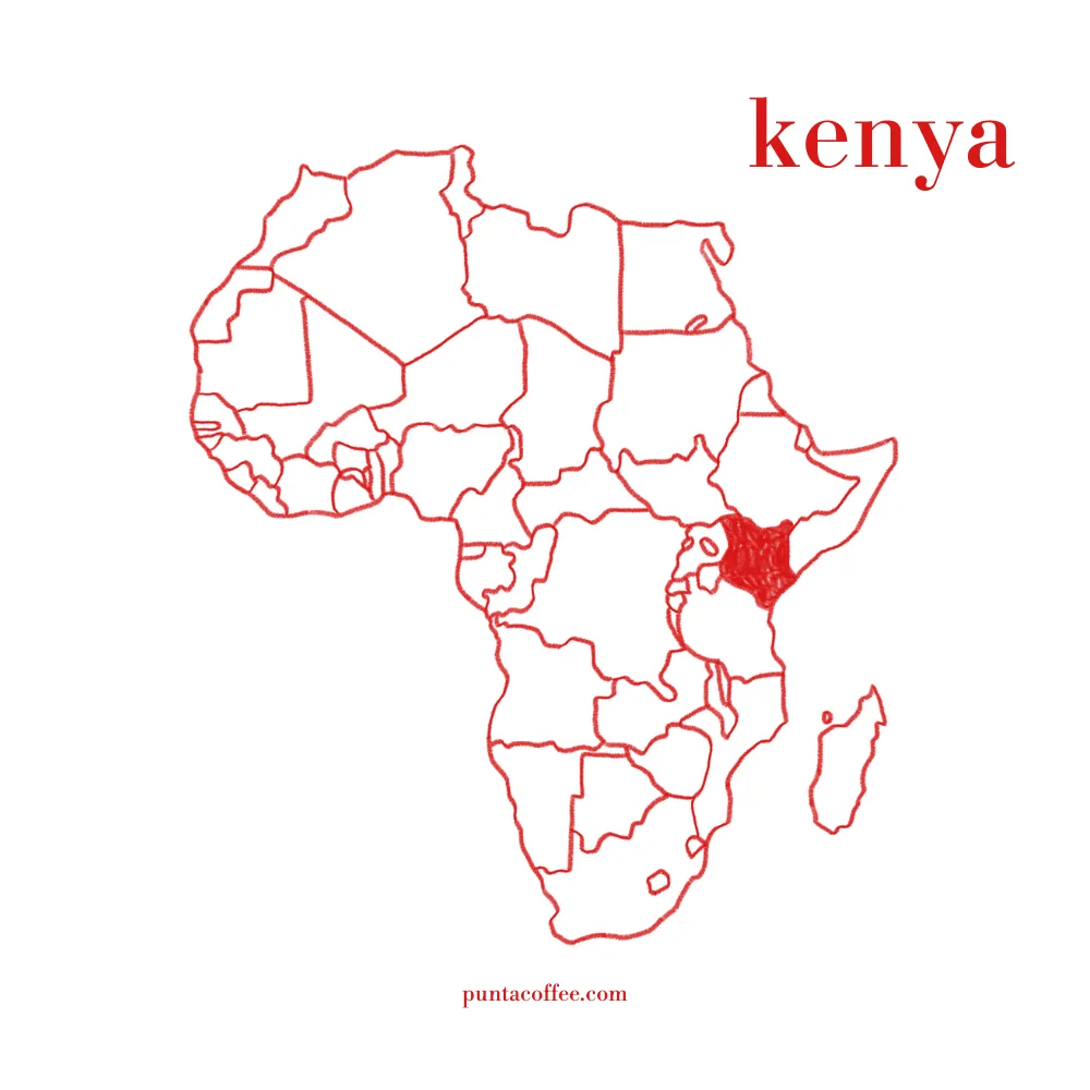 Afrika haritasında Kenya'nın konumu