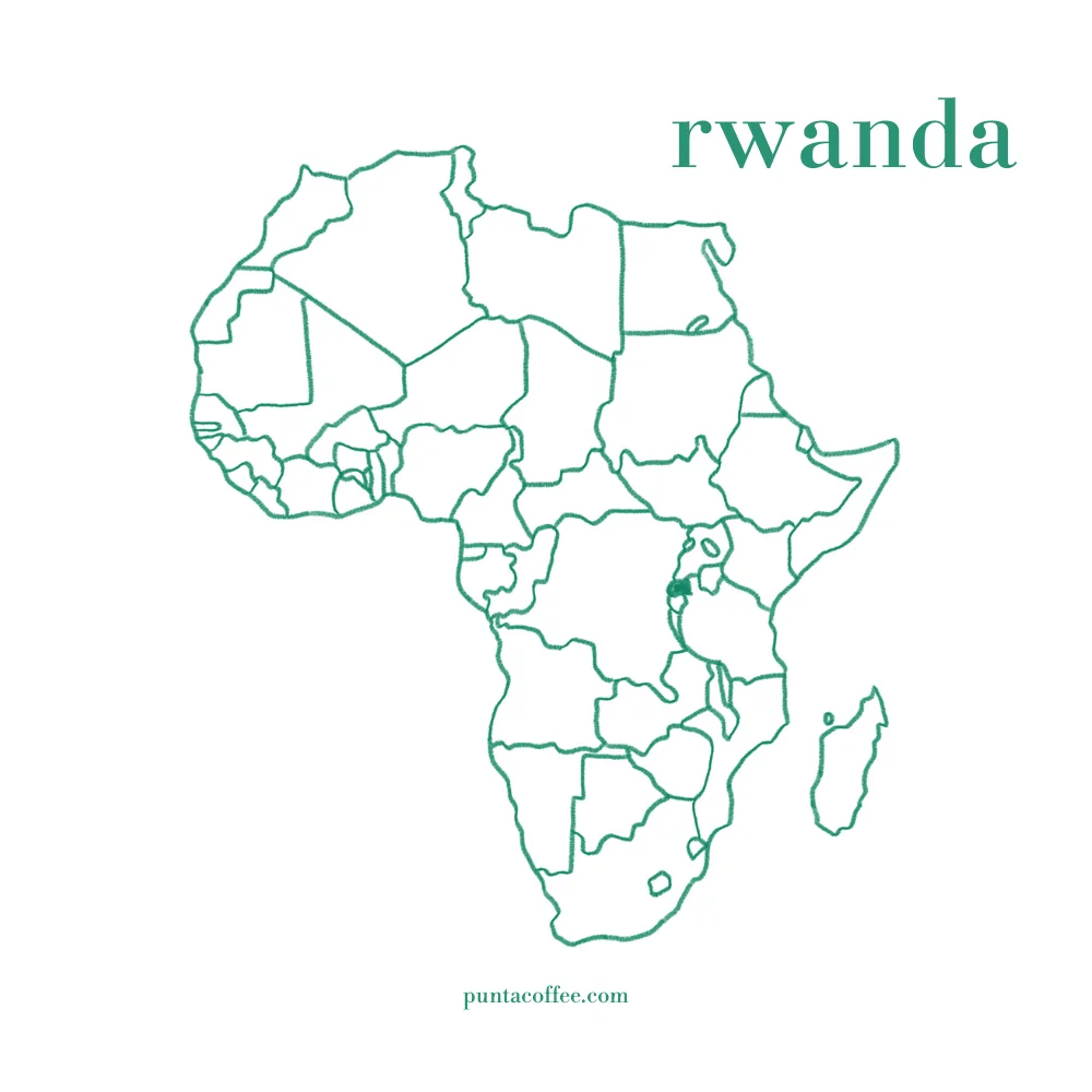 Afrika haritasında Ruanda'nın konumu